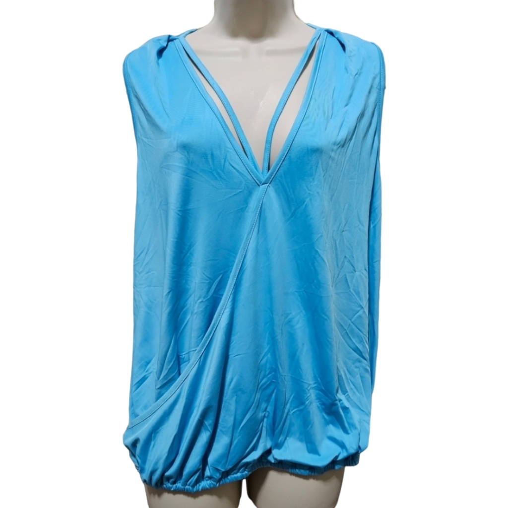 Nwt Women's Baby Blue Wrap V-Neck Blouse